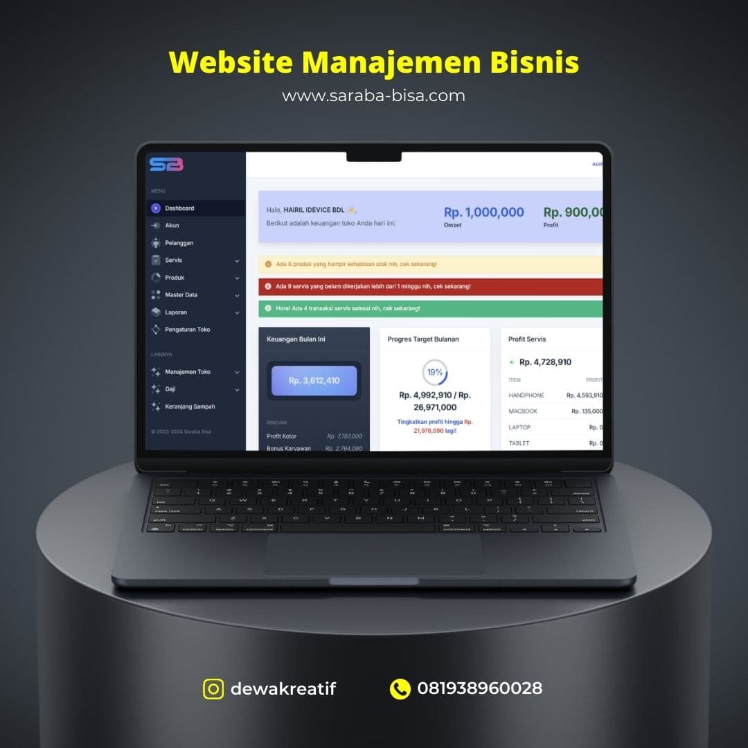 Website Manajemen Toko Servis - CV Maju Jaya Bahagia (SarabaBisa)